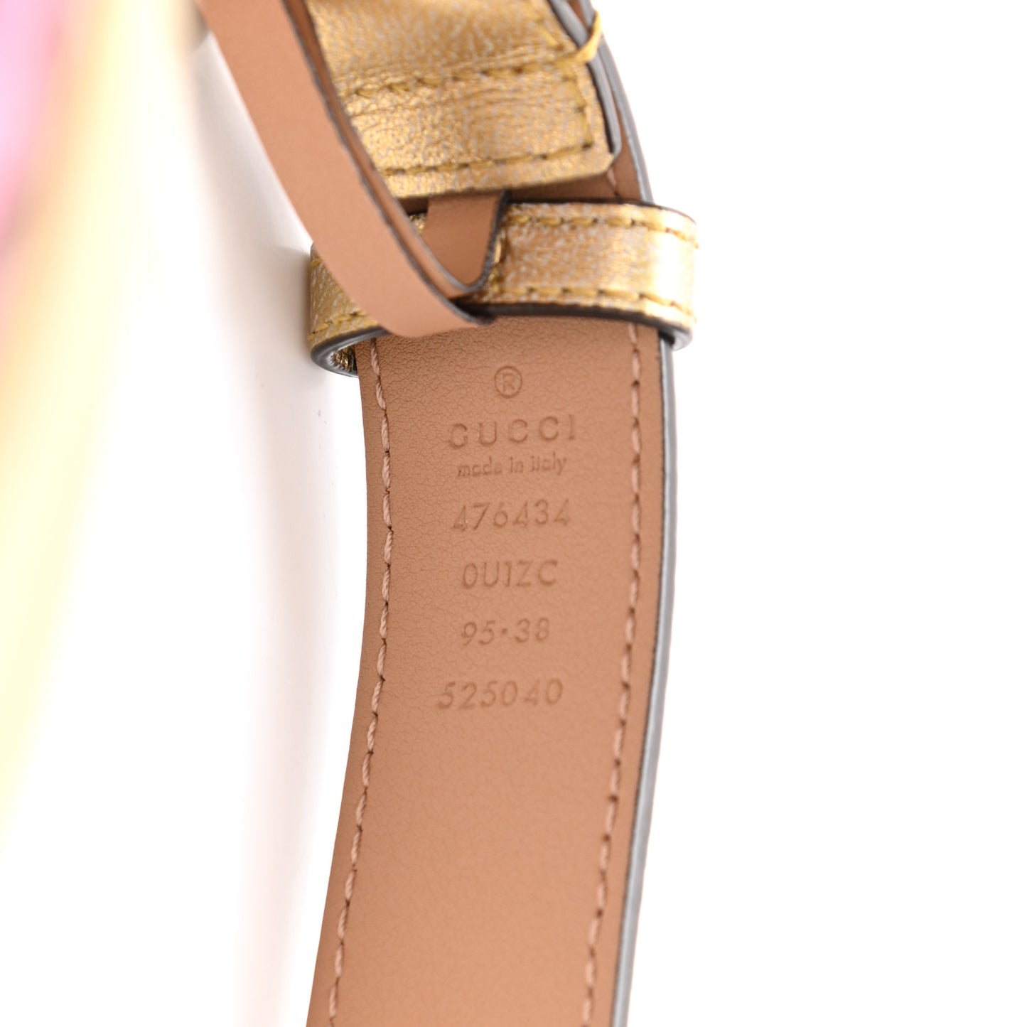 Metallic Nappa Matelasse Heart GG Marmont Belt Bag 95 38 Oro Vecchio Rosa