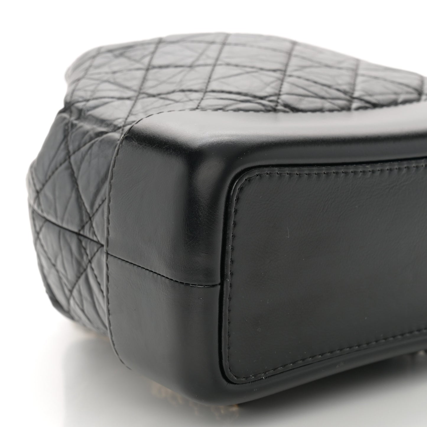 Aged Calfskin Quilted Small Gabrielle Backpack Black