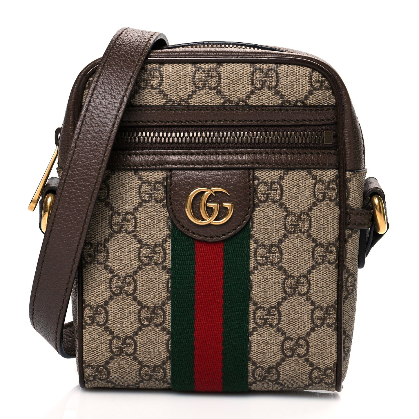 GG Supreme Monogram Web Mini Ophidia Messenger Brown
