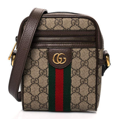 Gucci GG Supreme Monogram Web Mini Ophidia Messenger Brown 1 of 11