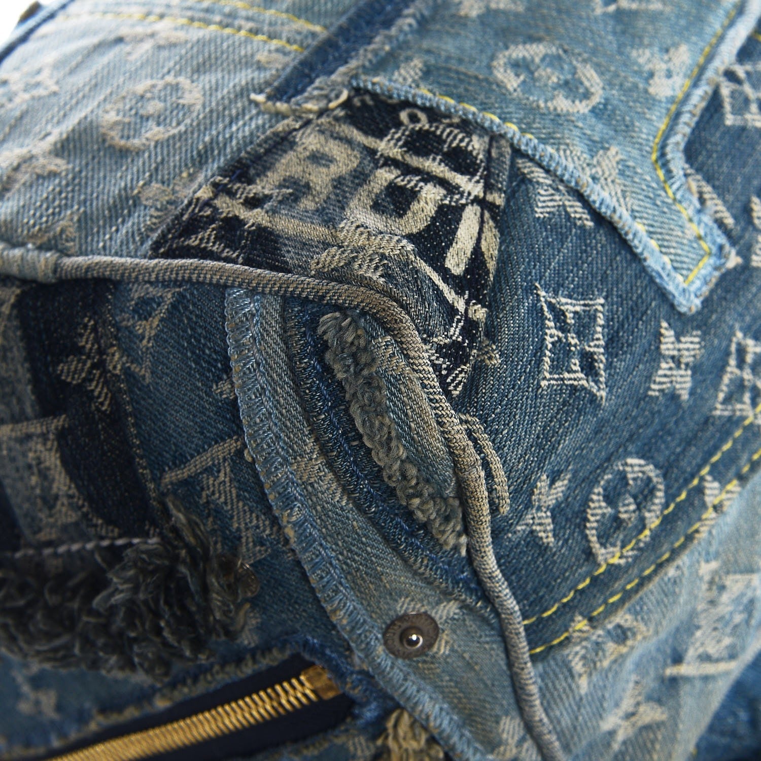 Louis Vuitton Denim Patchwork Speedy 30 Blue 16 of 17