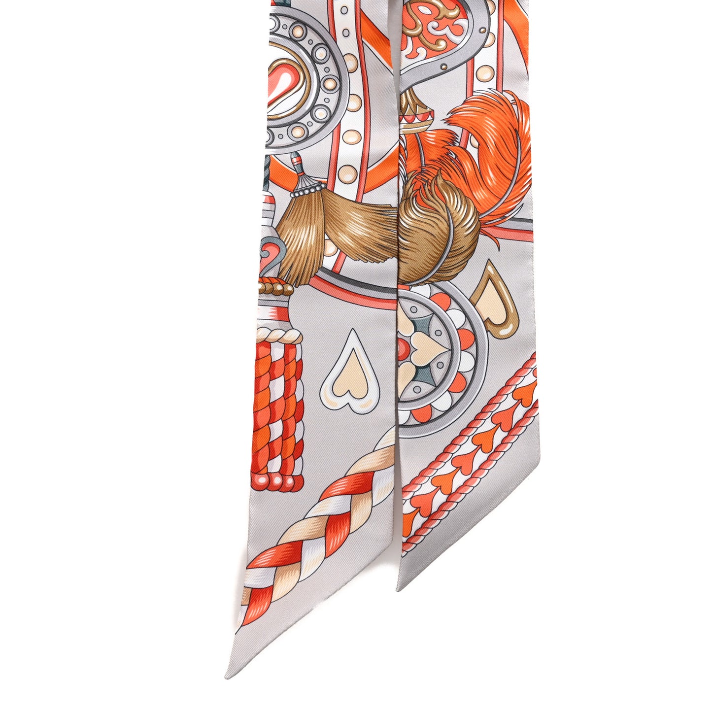 Silk Harnais De Coeur Twilly Gris Perle Orange Gris Bleute