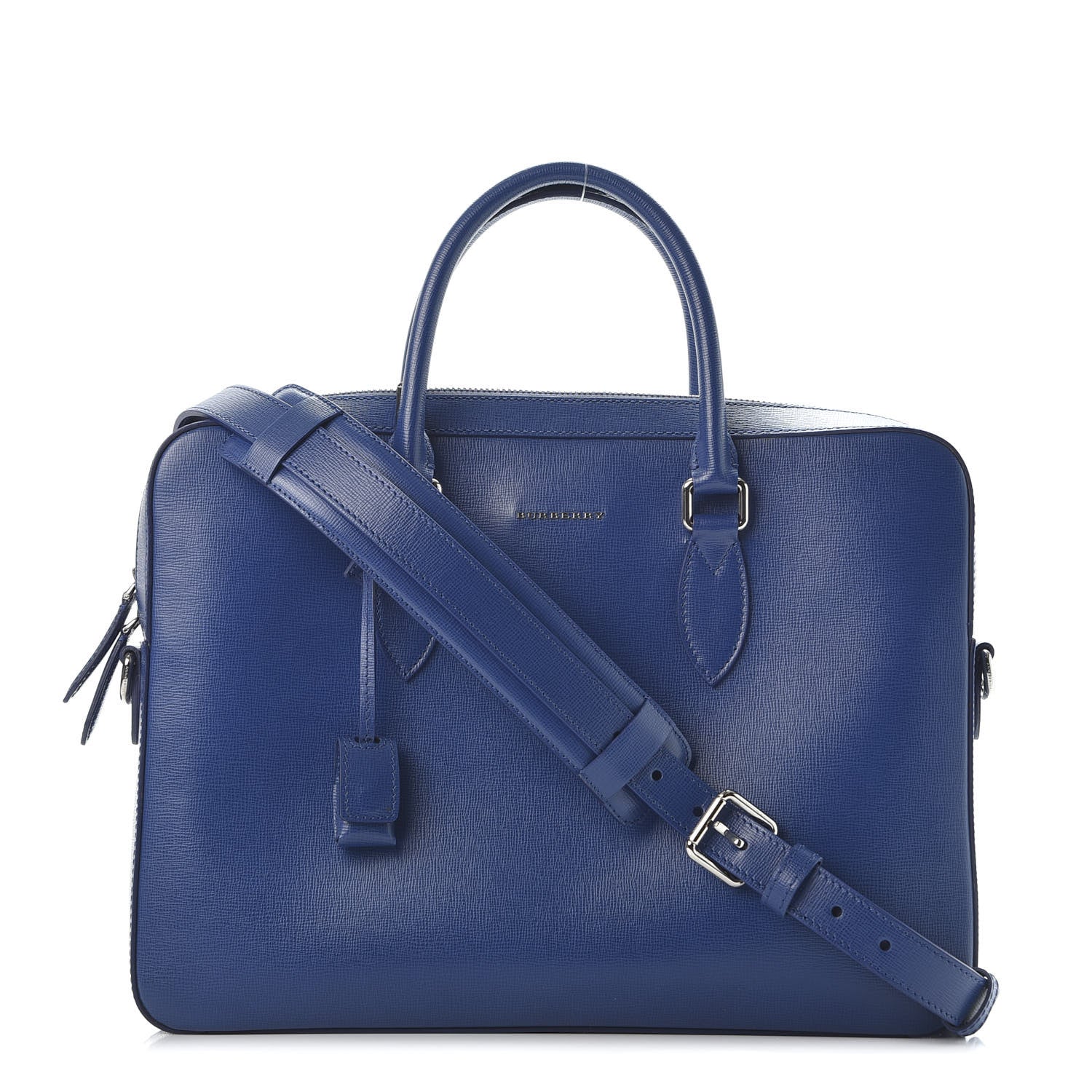 Burberry Textured Calfskin Barrow Briefcase Deep Blue 1 of 9