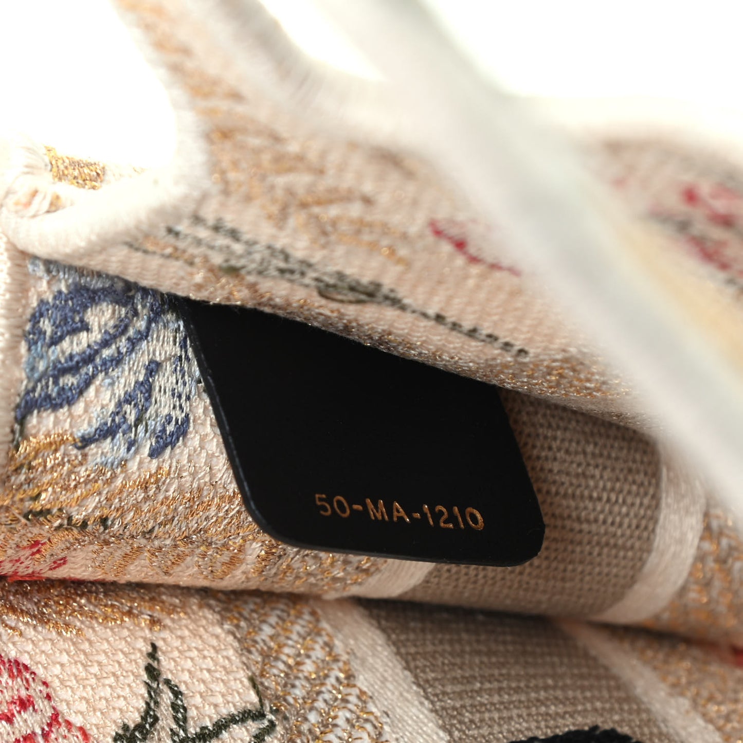 Canvas Embroidered Hibiscus Printed Mini Book Tote Beige Multicolor