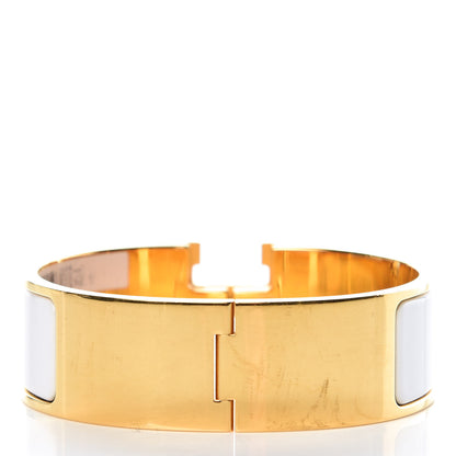 Hermes Enamel Wide Clic Clac H Bracelet GM White 3 of 7