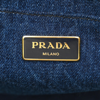 Prada Denim Logo Tote Bleu 6 of 11