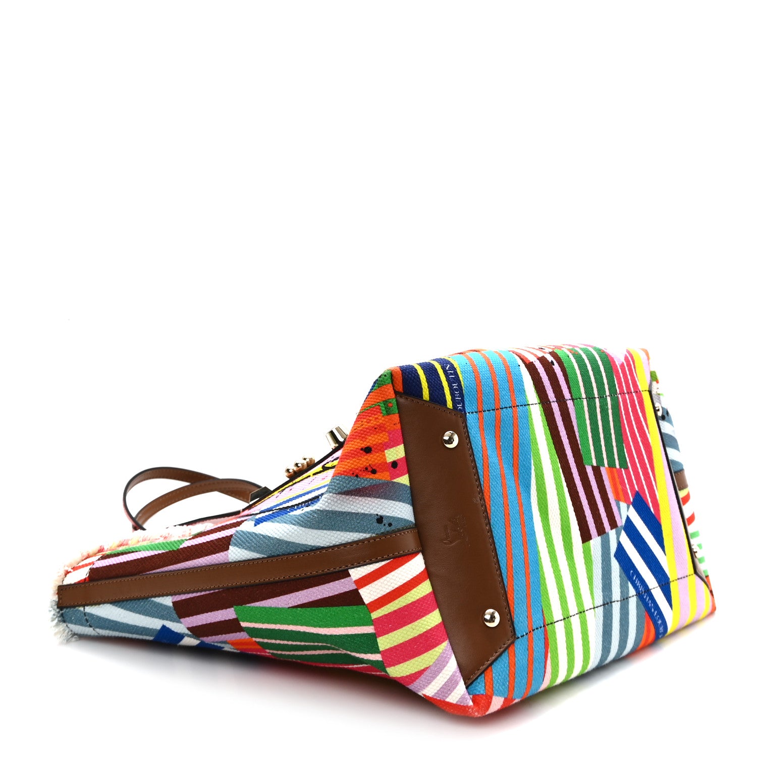 Christian Louboutin Canvas Printed Medium Frangibus Tote Multicolor Coconut 4 of 11