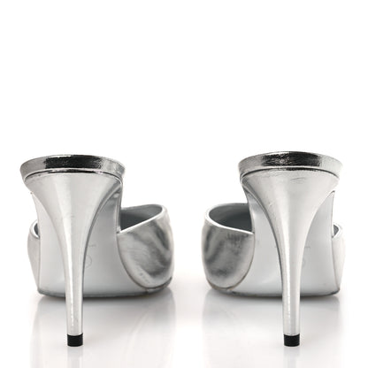 Chanel Metallic Goatskin CC Mules 39.5 Silver 6 of 12