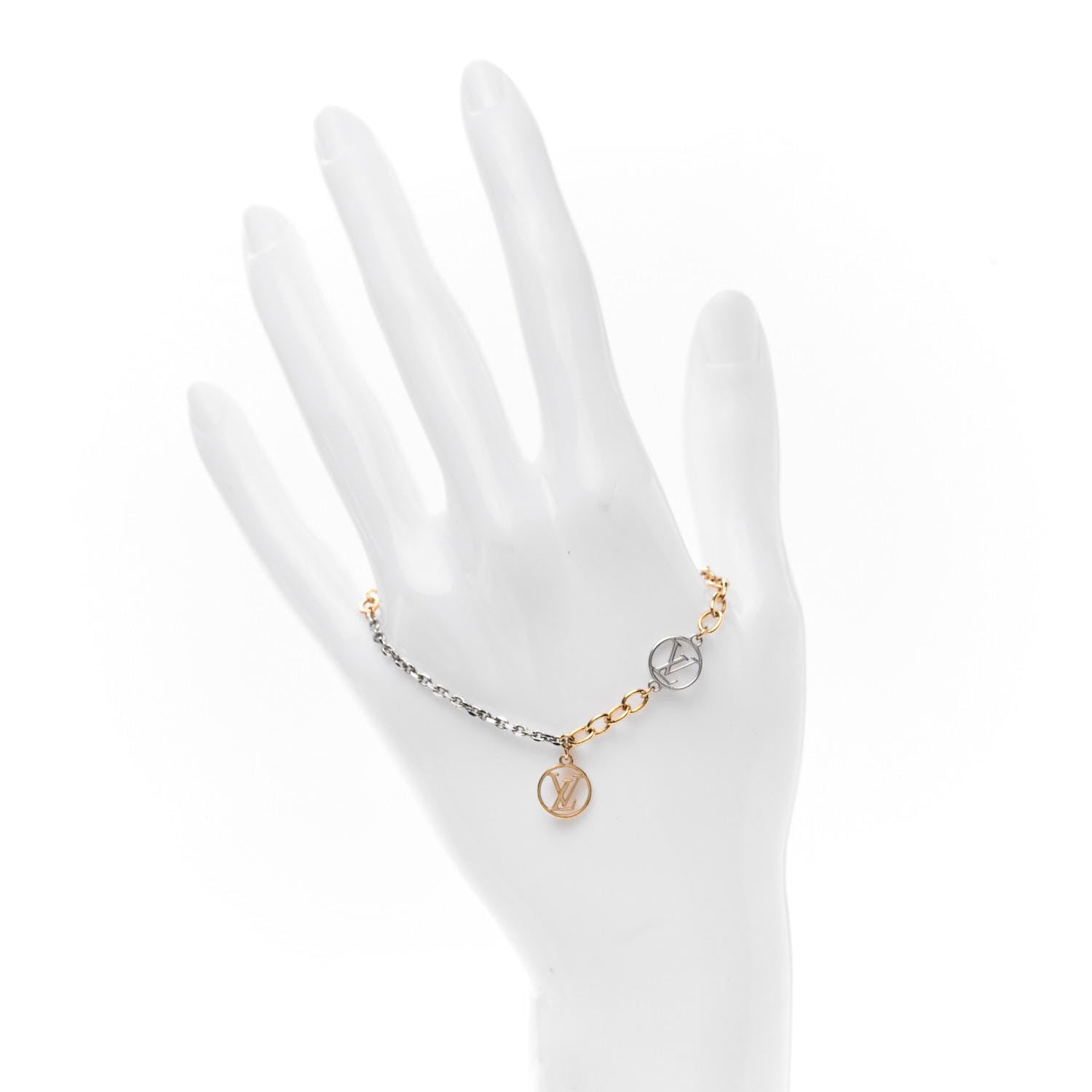Louis Vuitton Logomania Bracelet Silver Gold 2 of 6