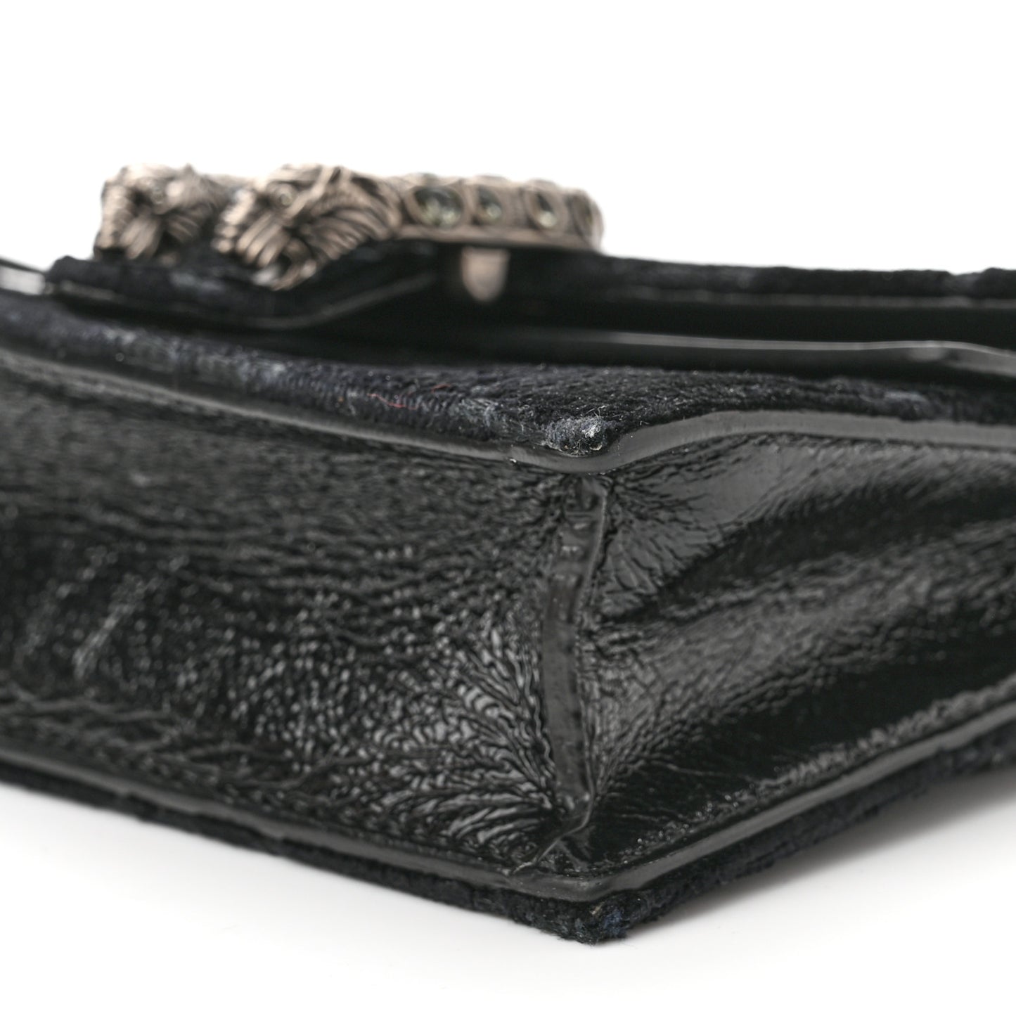 Velvet GG Monogram Super Mini Dionysus Shoulder Bag Black