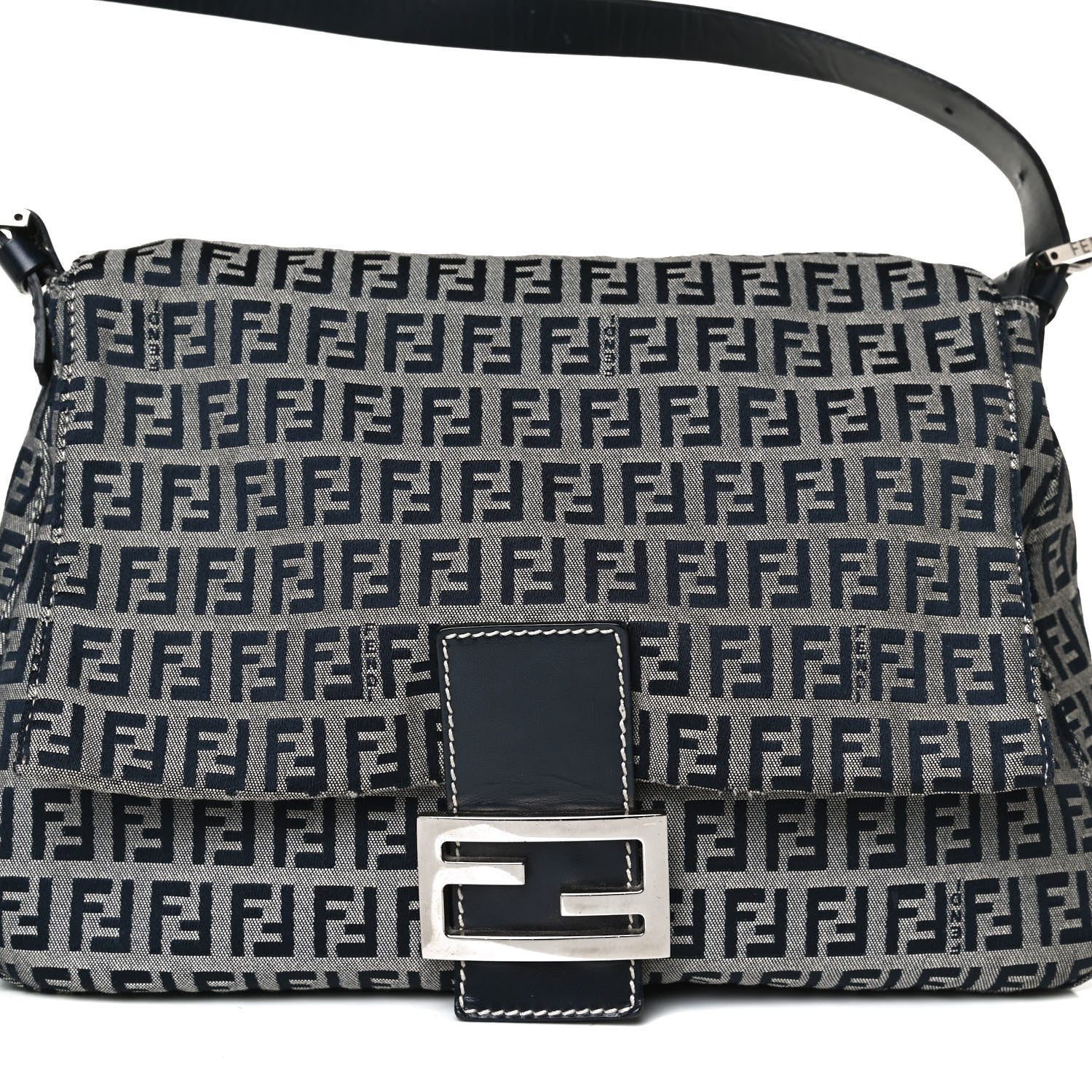 Fendi Zucchino Mama Baguette Navy 11 of 17