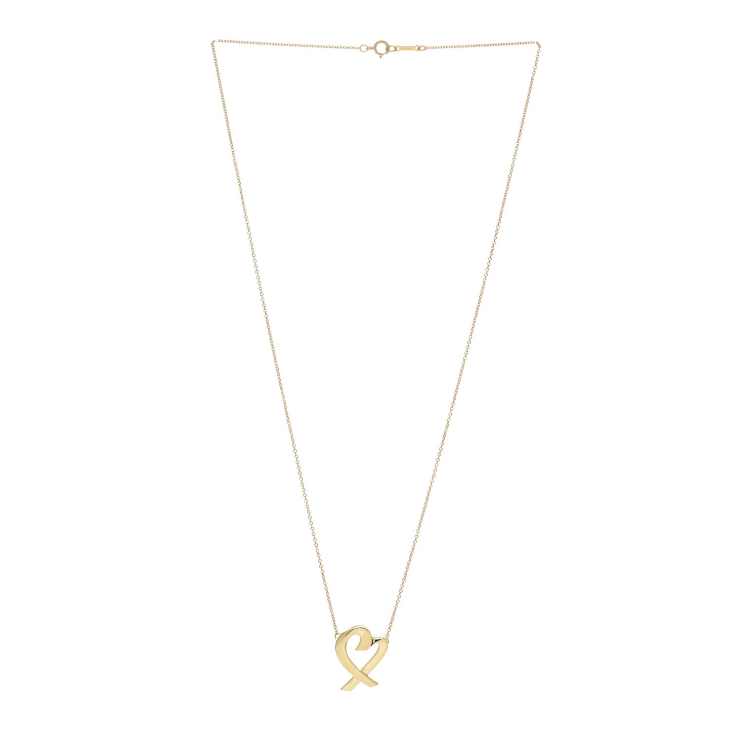 18K Yellow Gold Paloma Picasso Loving Heart Pendant Necklace