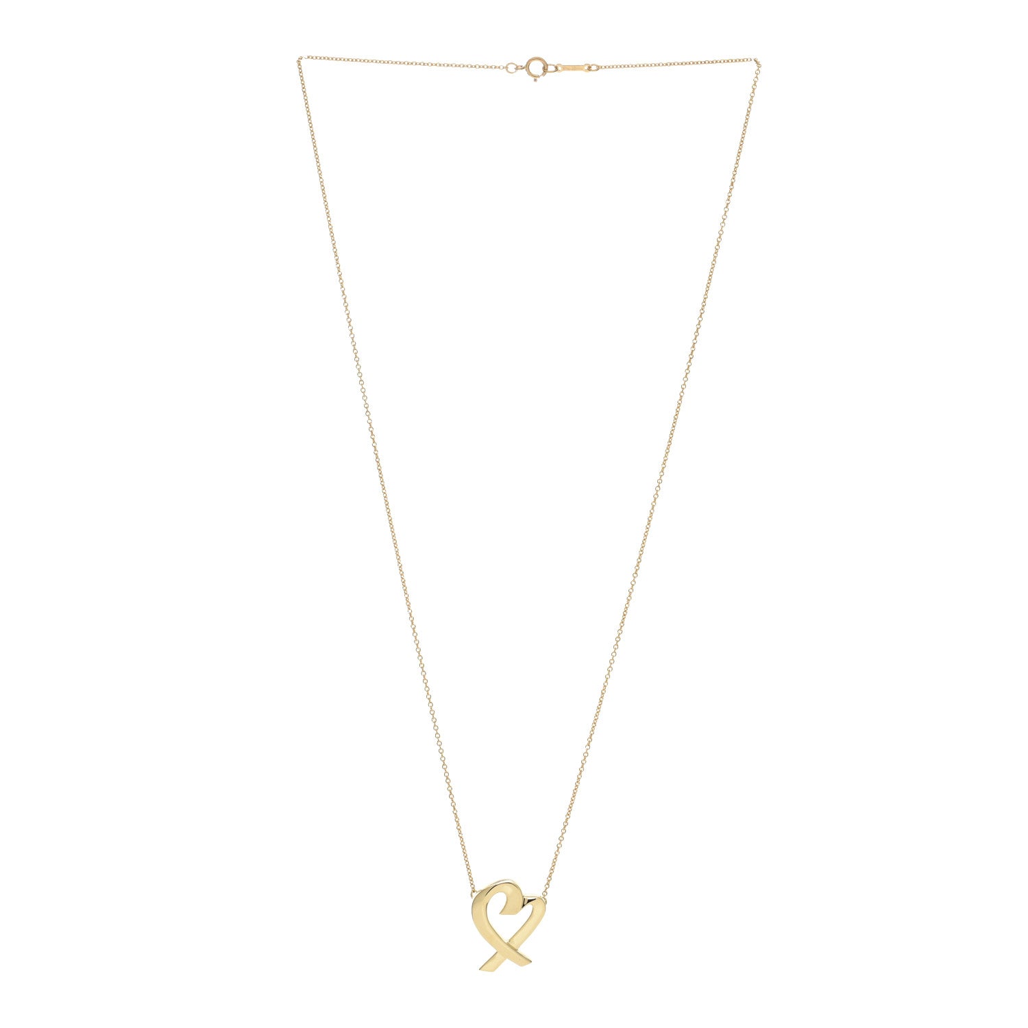Tiffany 18K Yellow Gold Paloma Picasso Loving Heart Pendant Necklace 2 of 4