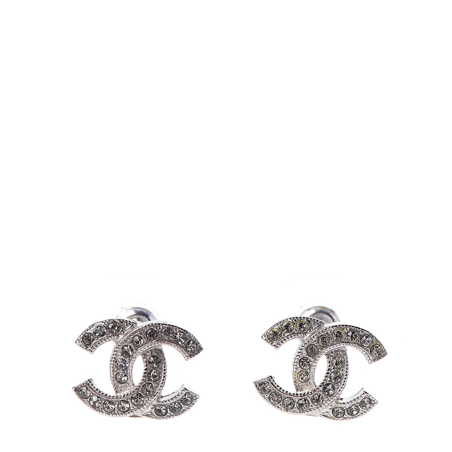 Crystal CC Earrings Silver