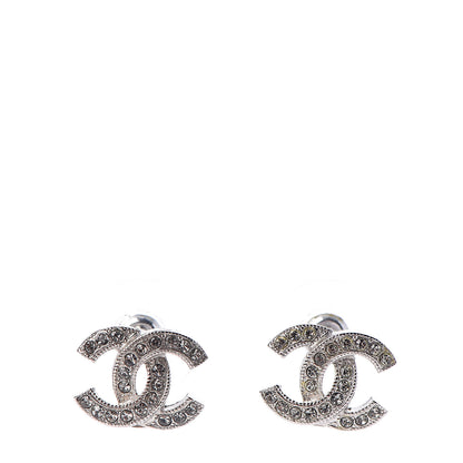 Chanel Crystal CC Earrings Silver 1 of 5