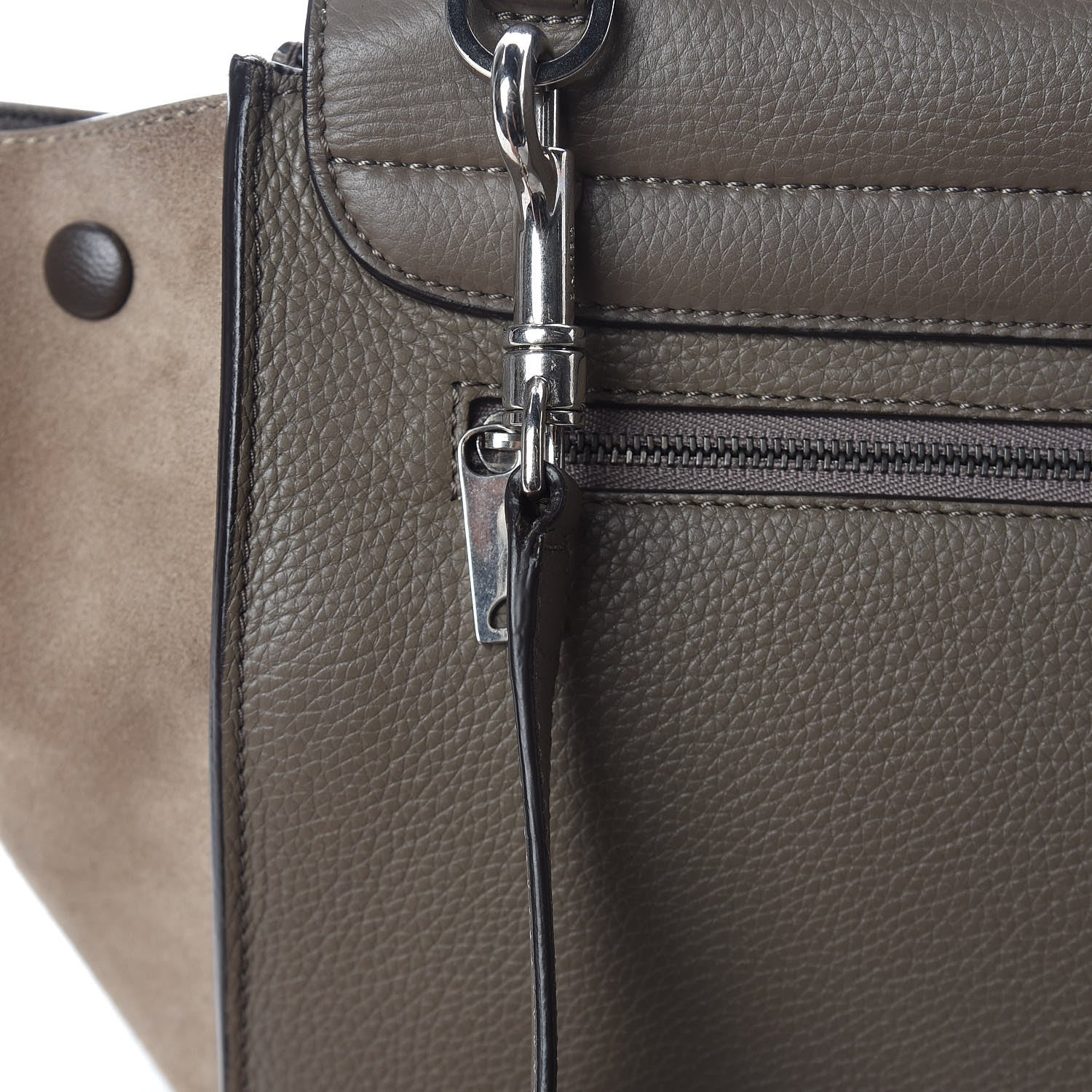 Celine Drummed Calfskin Suede Medium Trapeze Taupe 15 of 16