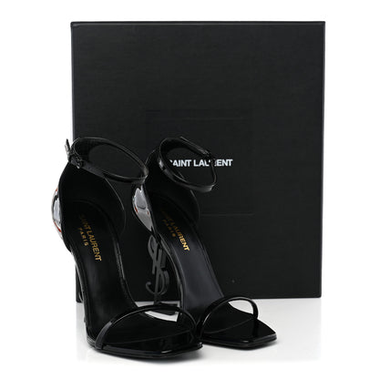 Saint Laurent Patent Calfskin Opyum 110 Sandals 37.5 Black 9 of 9