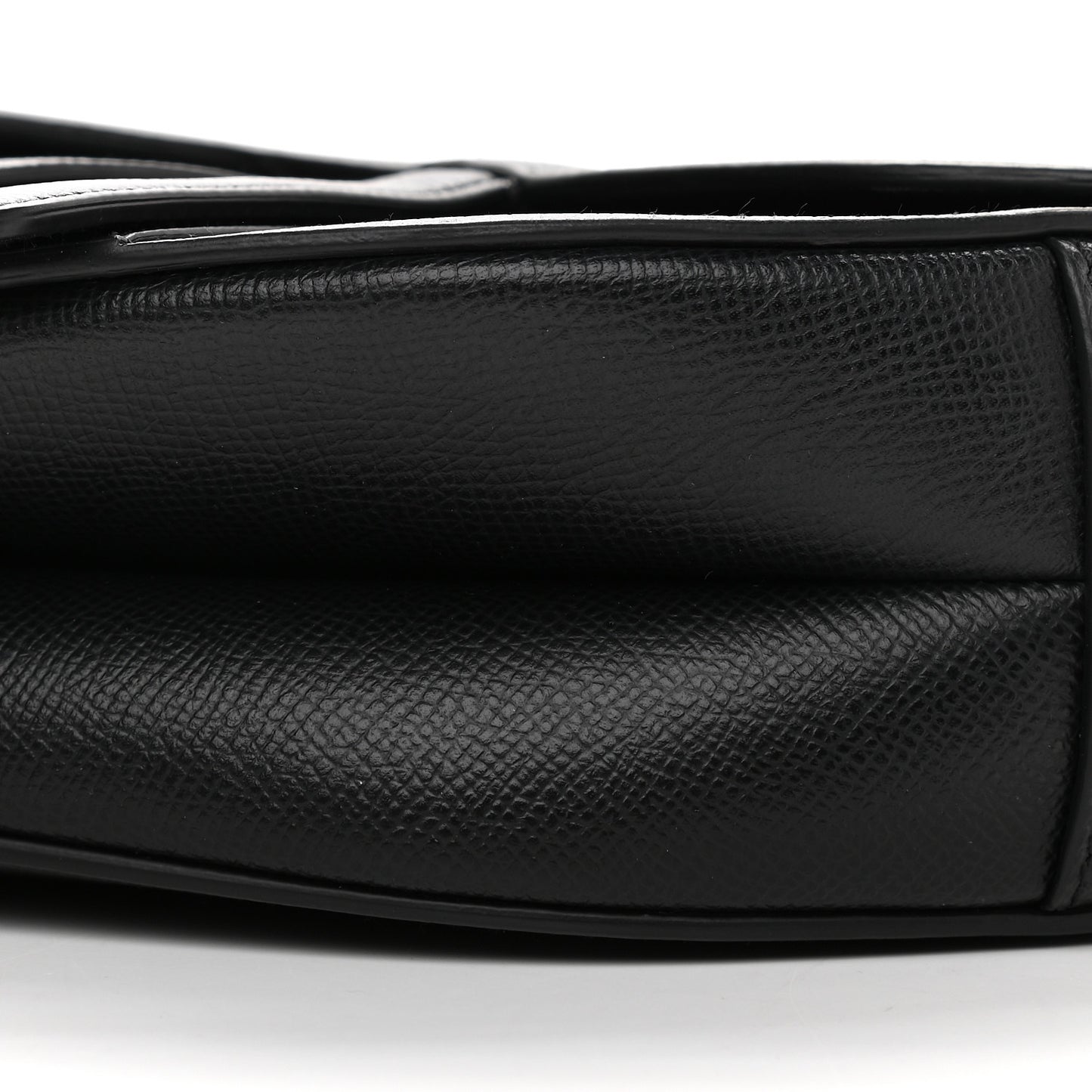 Grained Calfskin Saddle Bag Black