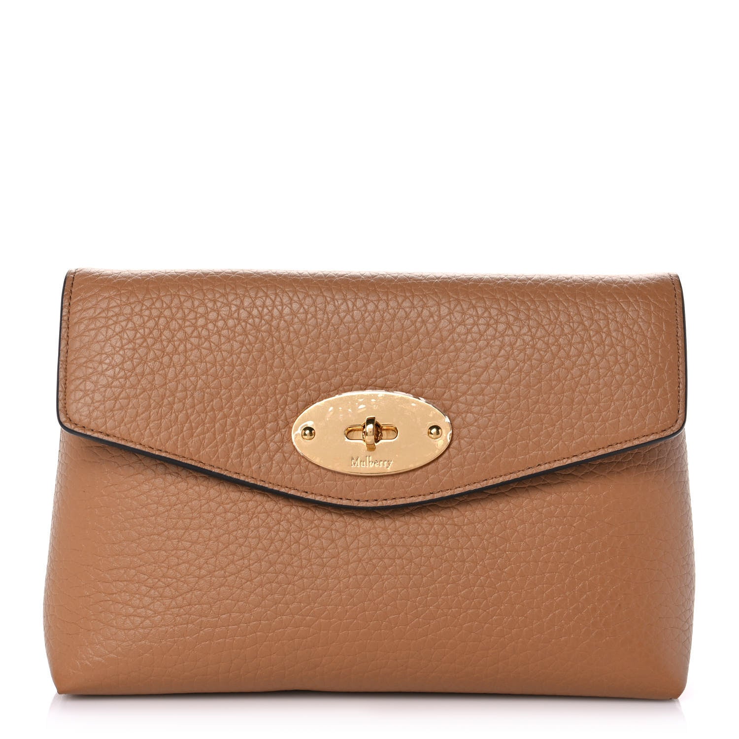 Mulberry Heavy Grain Calfskin Large Darley Cosmetic Pouch Sable 1 of 10