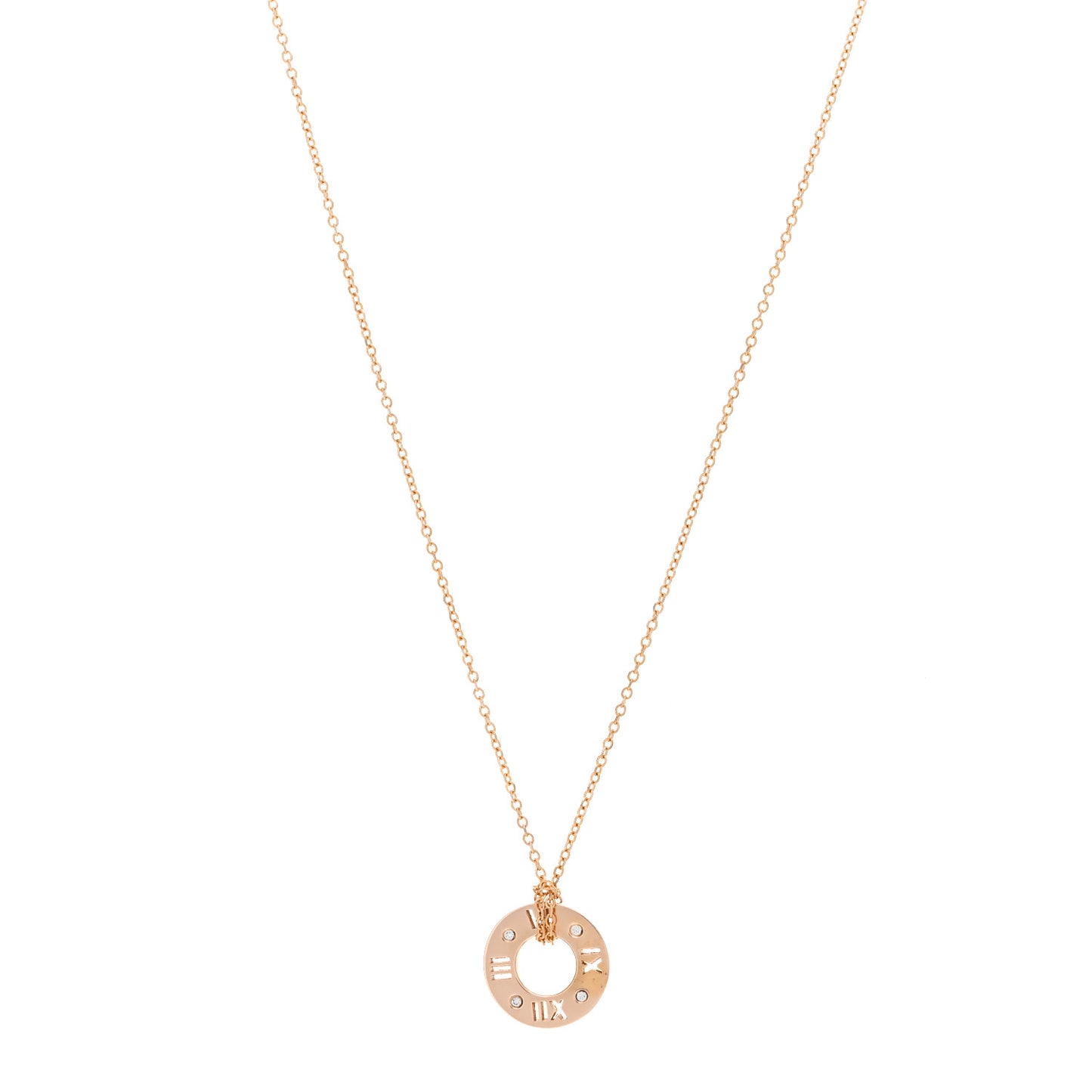 18K Rose Gold Diamond Atlas Pierced Pendant Necklace