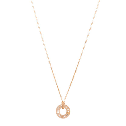 Tiffany 18K Rose Gold Diamond Atlas Pierced Pendant Necklace 1 of 3