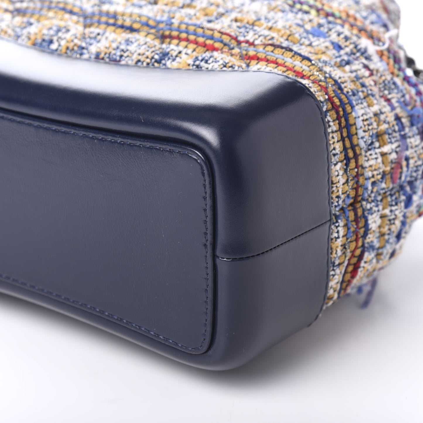 Tweed Calfskin Quilted Gabrielle Backpack Blue Gold Red White