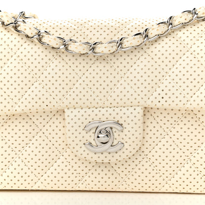 Chanel Lambskin Perforated East West Flap White 8 of 13