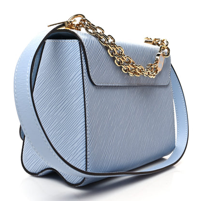 Louis Vuitton Epi Twist Monogram Flower Chain Shoulder Bag MM Blue 4 of 11