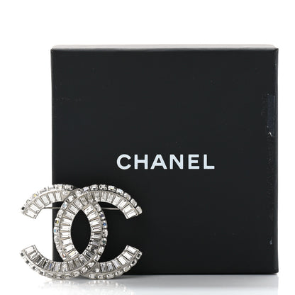 Chanel Baguette Crystal CC Brooch Silver 5 of 5