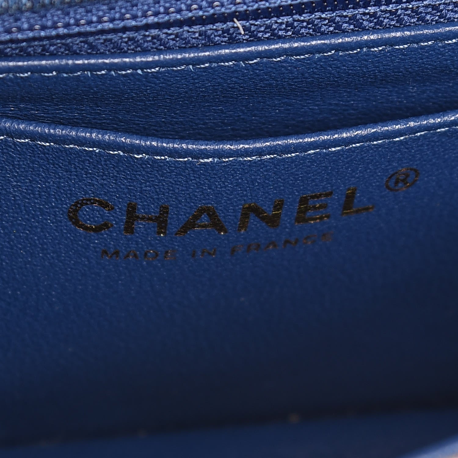 Chanel Striated Quilted Classics in Fabrics Mini Rectangular Flap Blue 6 of 8