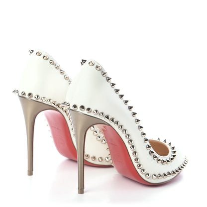 Christian Louboutin Kid Specchio Dorispiky 100 Pumps 37 Neige Colombe 4 of 7
