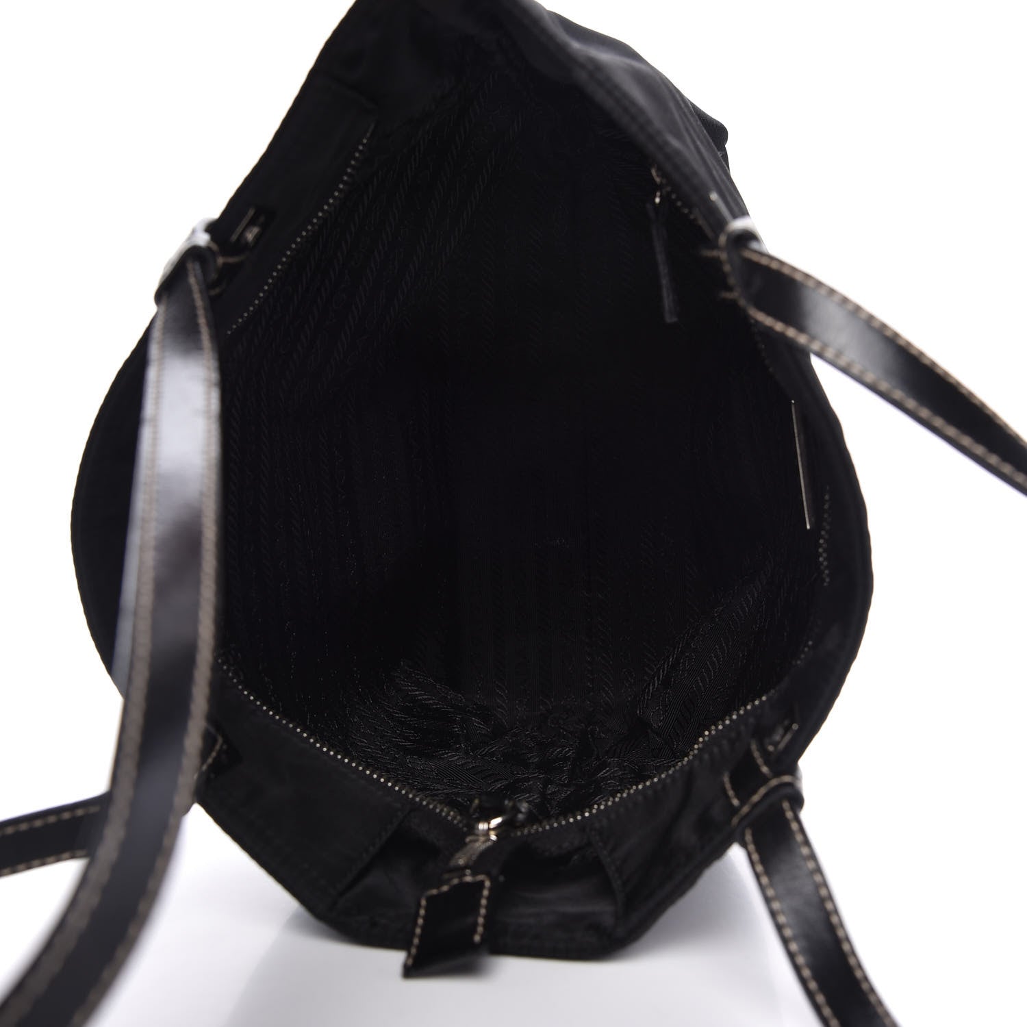 Prada Tessuto Nylon Soft Calf Tote Black 5 of 9
