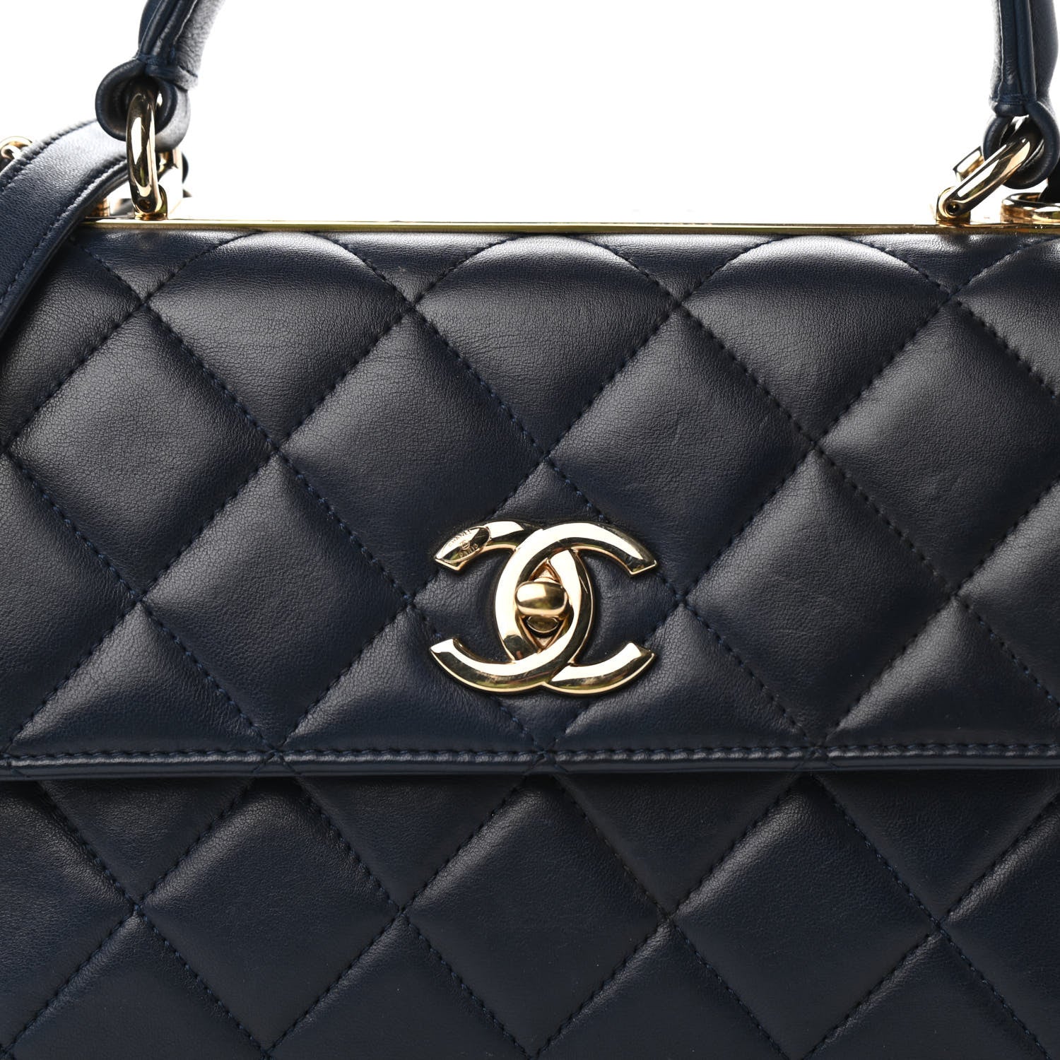 Chanel Lambskin Quilted Small Trendy CC Dual Handle Flap Bag Navy 10 of 11