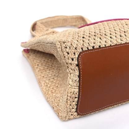 Louis Vuitton Raffia Calfskin Hawaii OnTheGo MM Natural Fuchsia 7 of 8