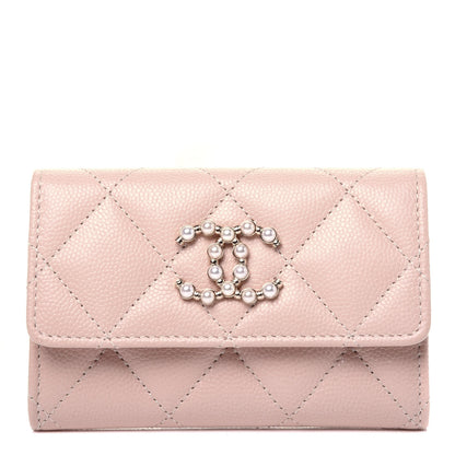 Chanel Caviar Pearl Quilted Coco Candy Flap Card Holder Beige 1 of 8