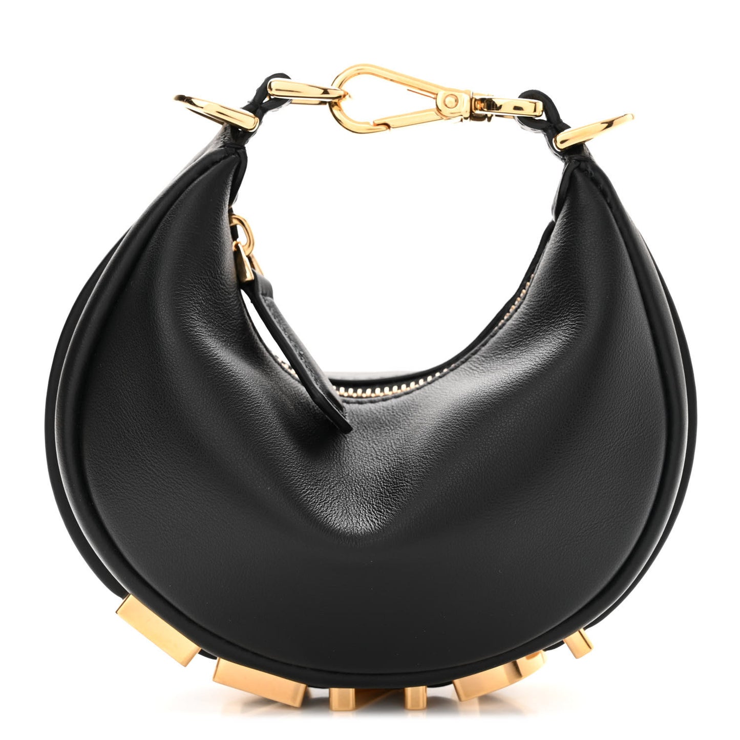 Vitello Grace Matte Nano Fendigraphy Hobo Charm Black