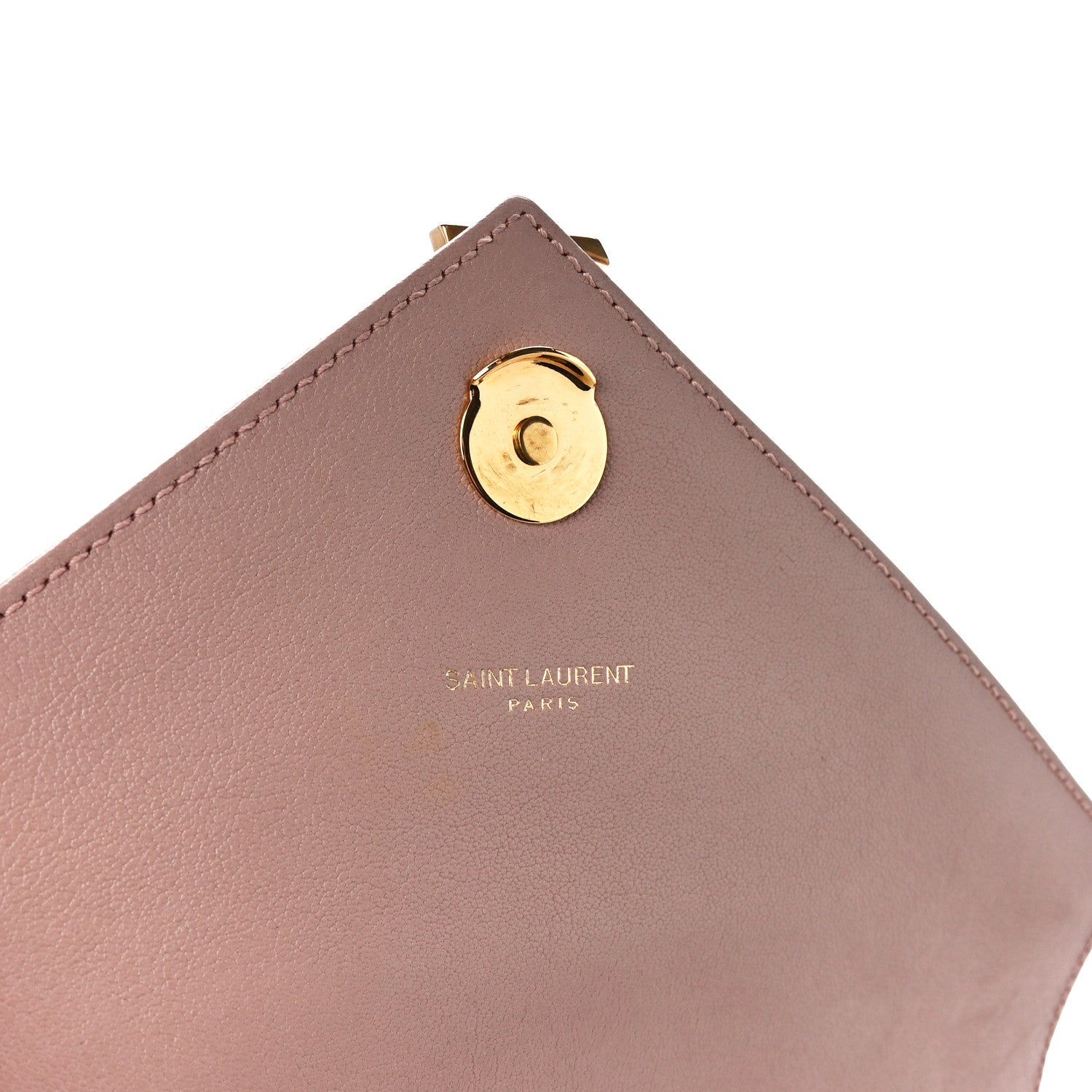 Saint Laurent Sheepskin Matelasse Chevron Monogram Medium College Bag Rose Poudre 6 of 13