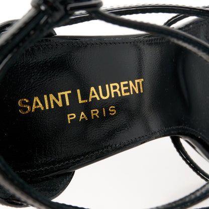 Saint Laurent Patent Cassandra 100 Ankle Strap Sandals 36.5 Black 8 of 9