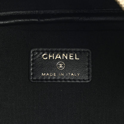 Chanel Nylon Grosgrain Lifestyle Pouch With Sleep Mask Black 7 of 8