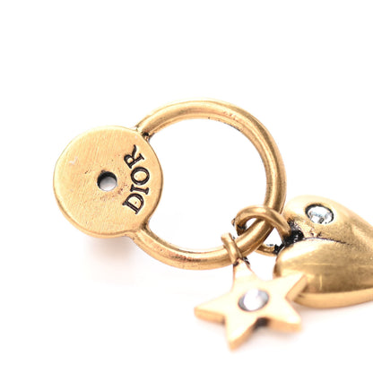 Christian Dior Metal Heart Star J'adior Drop Earrings Antique Gold 5 of 5