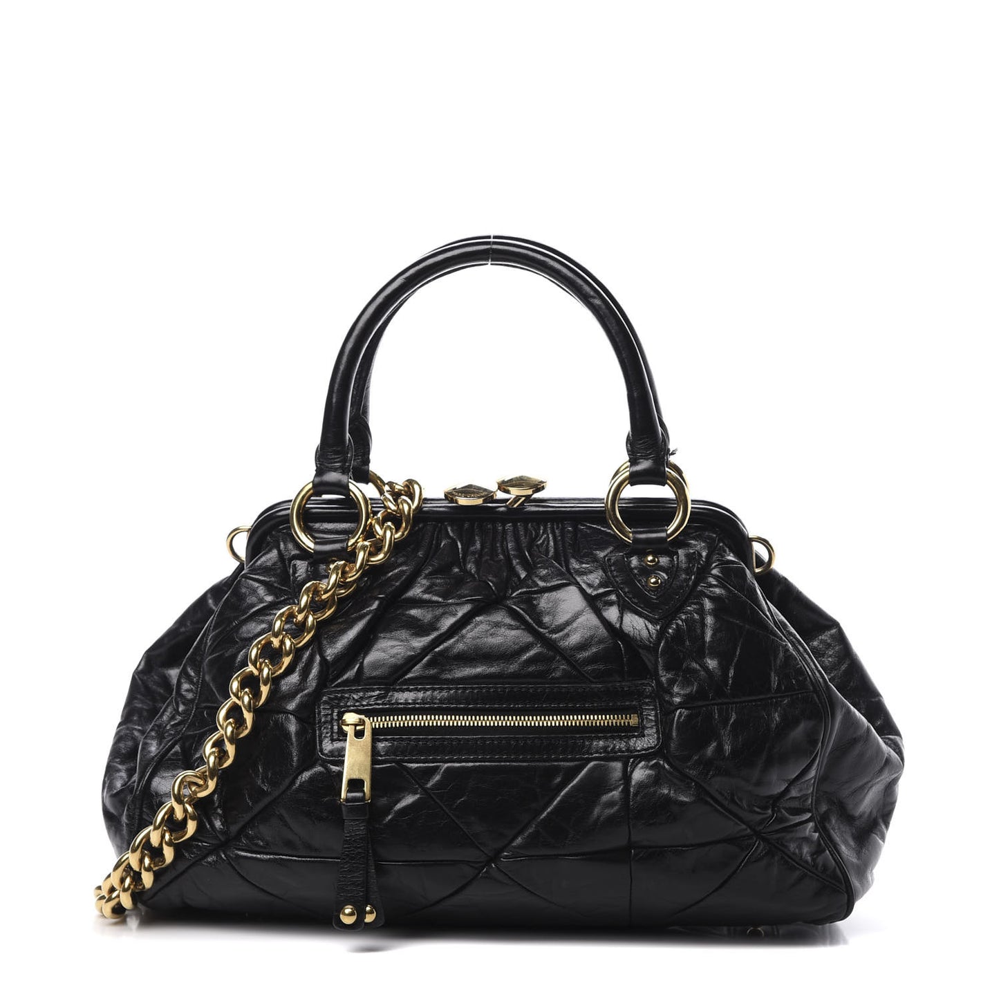 Calfskin Quilted Stam Black