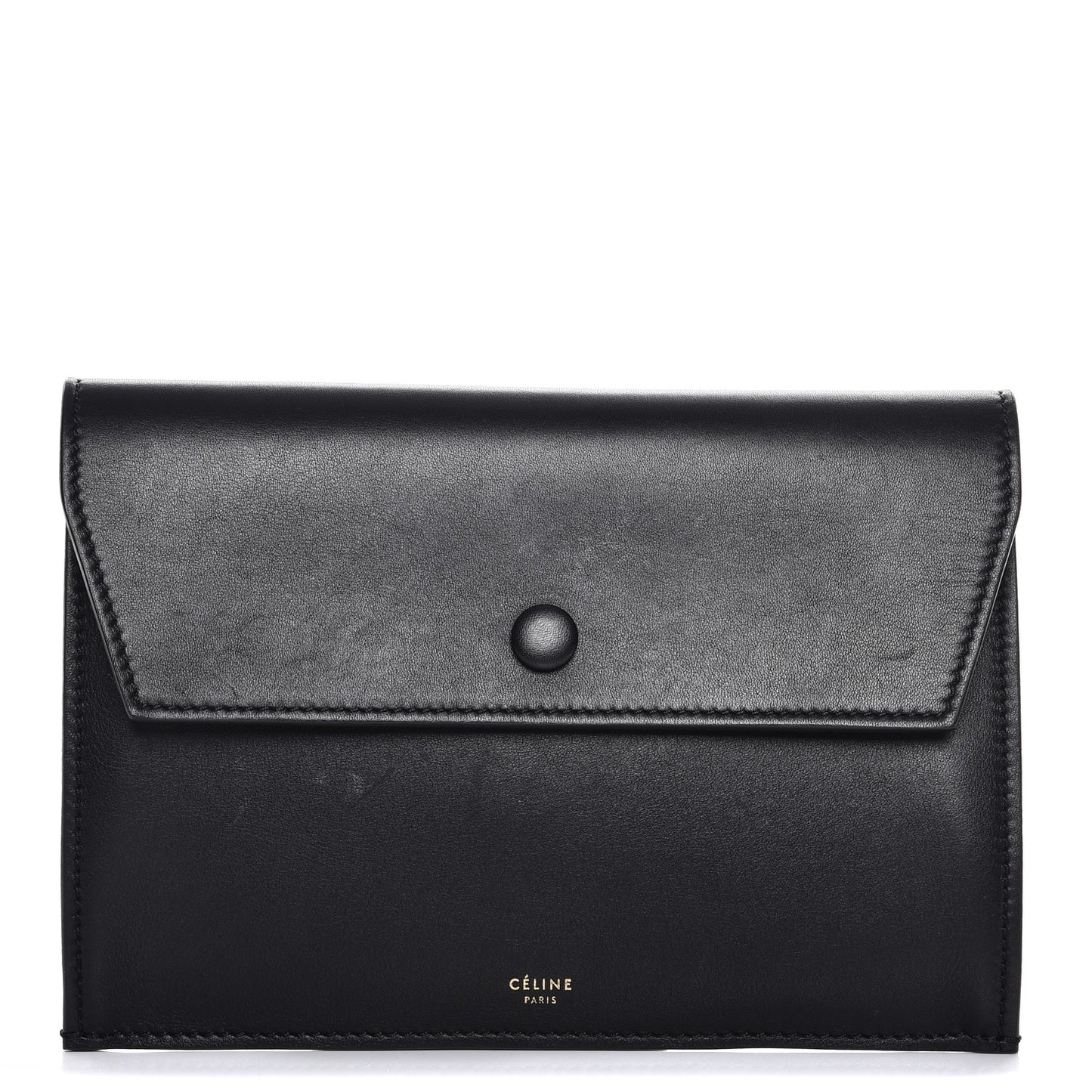 Smooth Calfskin Tie Knot Companion Pouch Black