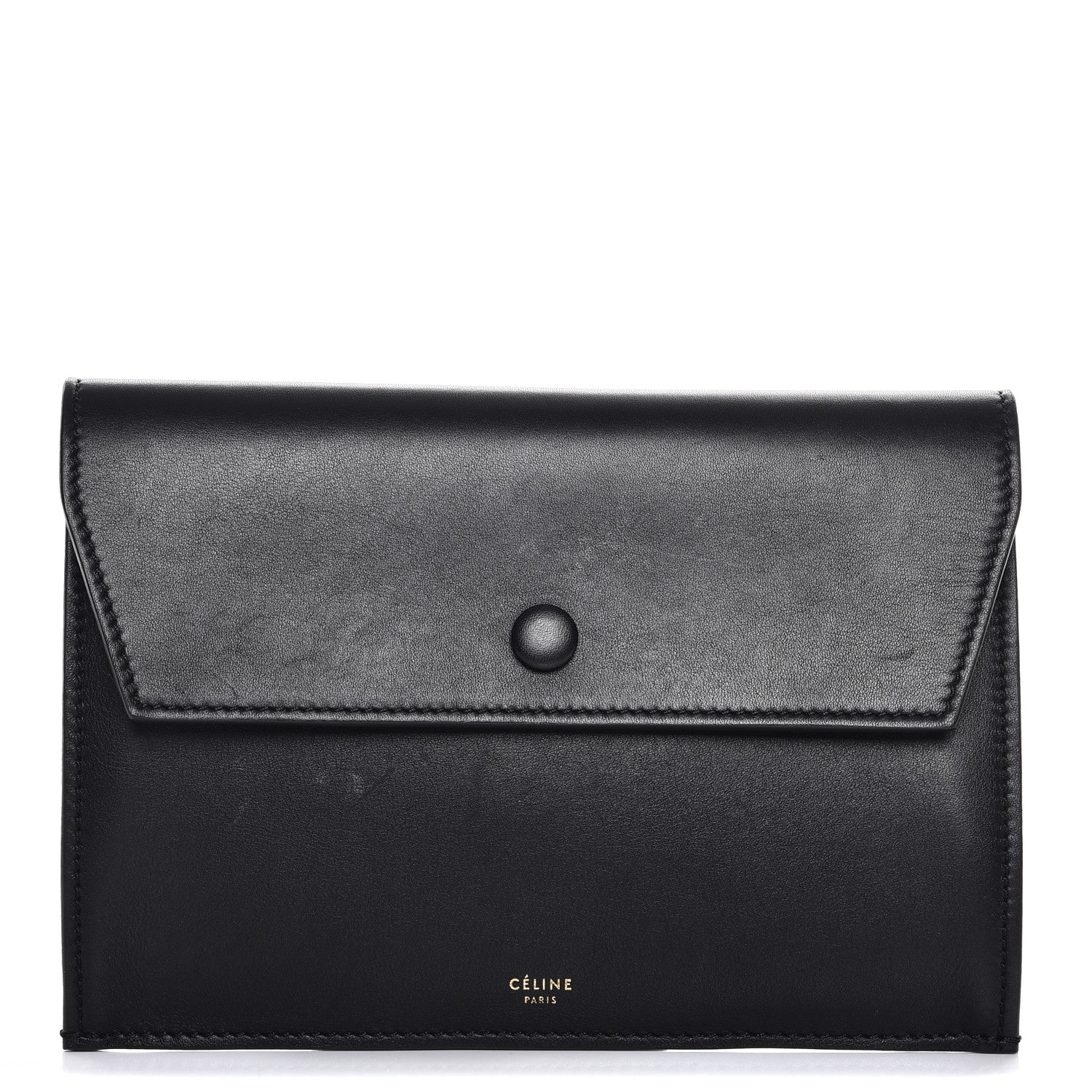 Celine Smooth Calfskin Tie Knot Companion Pouch Black 1 of 8