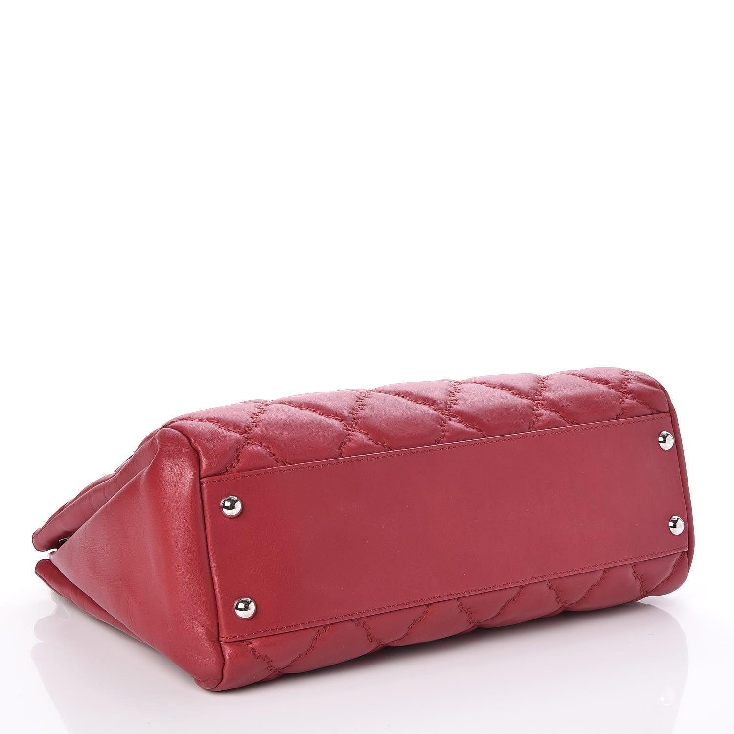 Chanel Calfskin Double Stitch Large Hamptons Flap Bag Red 4 of 7