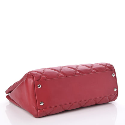 Chanel Calfskin Double Stitch Large Hamptons Flap Bag Red 4 of 7