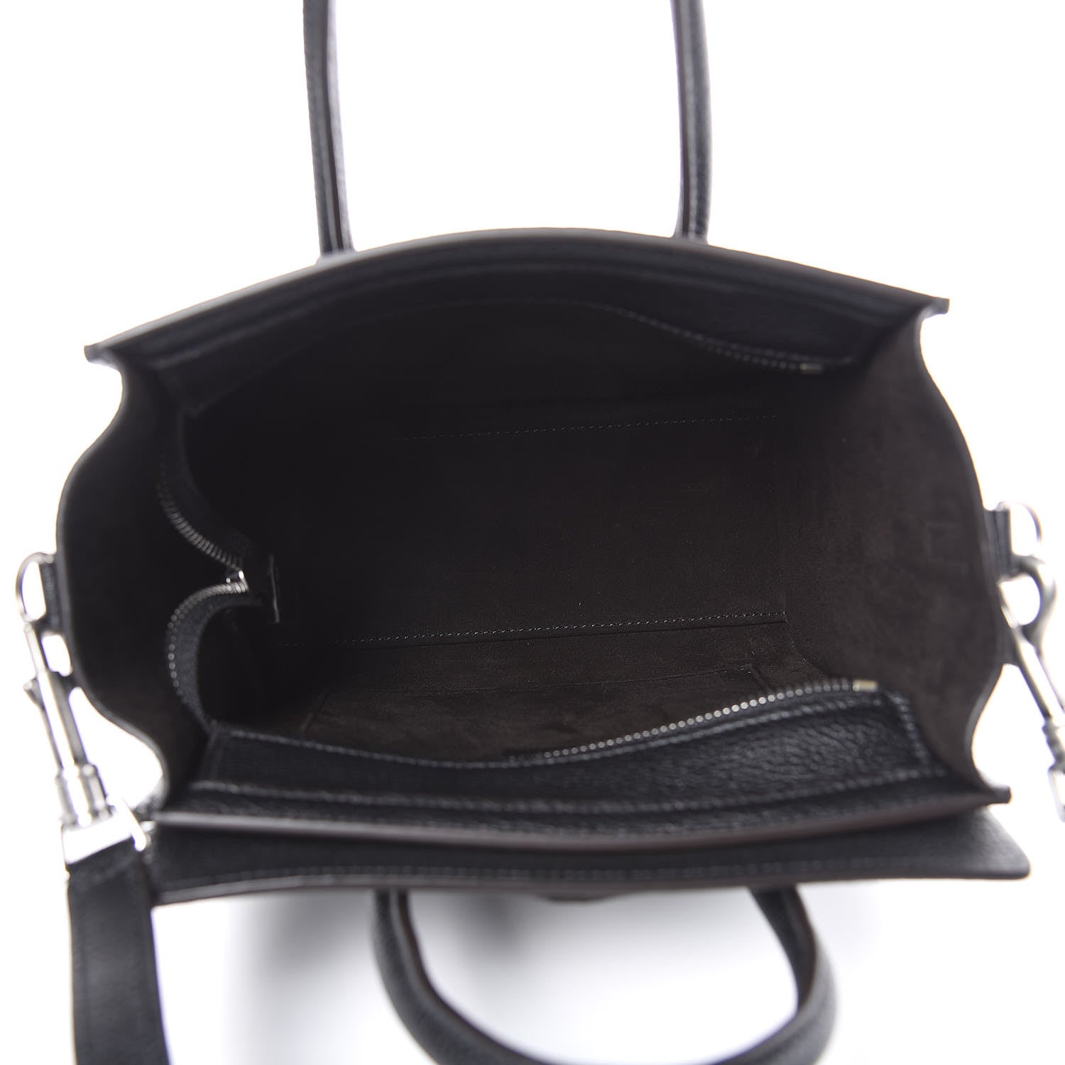 Celine Drummed Calfskin Nano Luggage Black 5 of 10