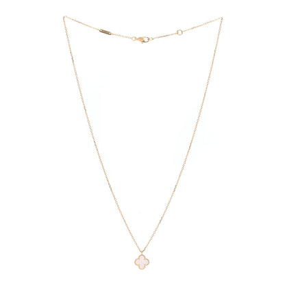 Van Cleef & Arpels 18K Yellow Gold Mother of Pearl Sweet Alhambra Pendant Necklace 3 of 6
