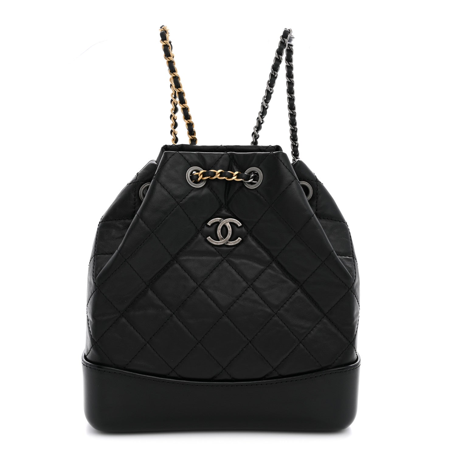 Chanel Aged Calfskin Quilted Small Gabrielle Backpack Black 1 of 11