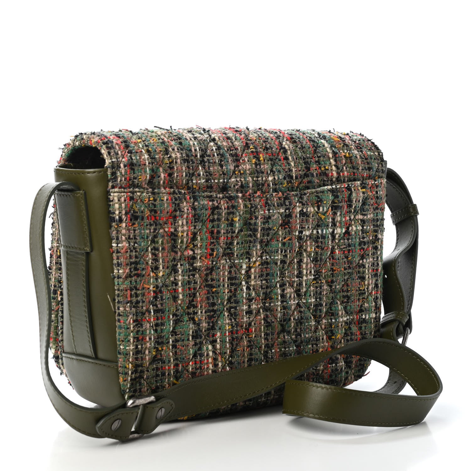 Chanel Tweed Sequins Havana Stroll Messenger Khaki 2 of 4