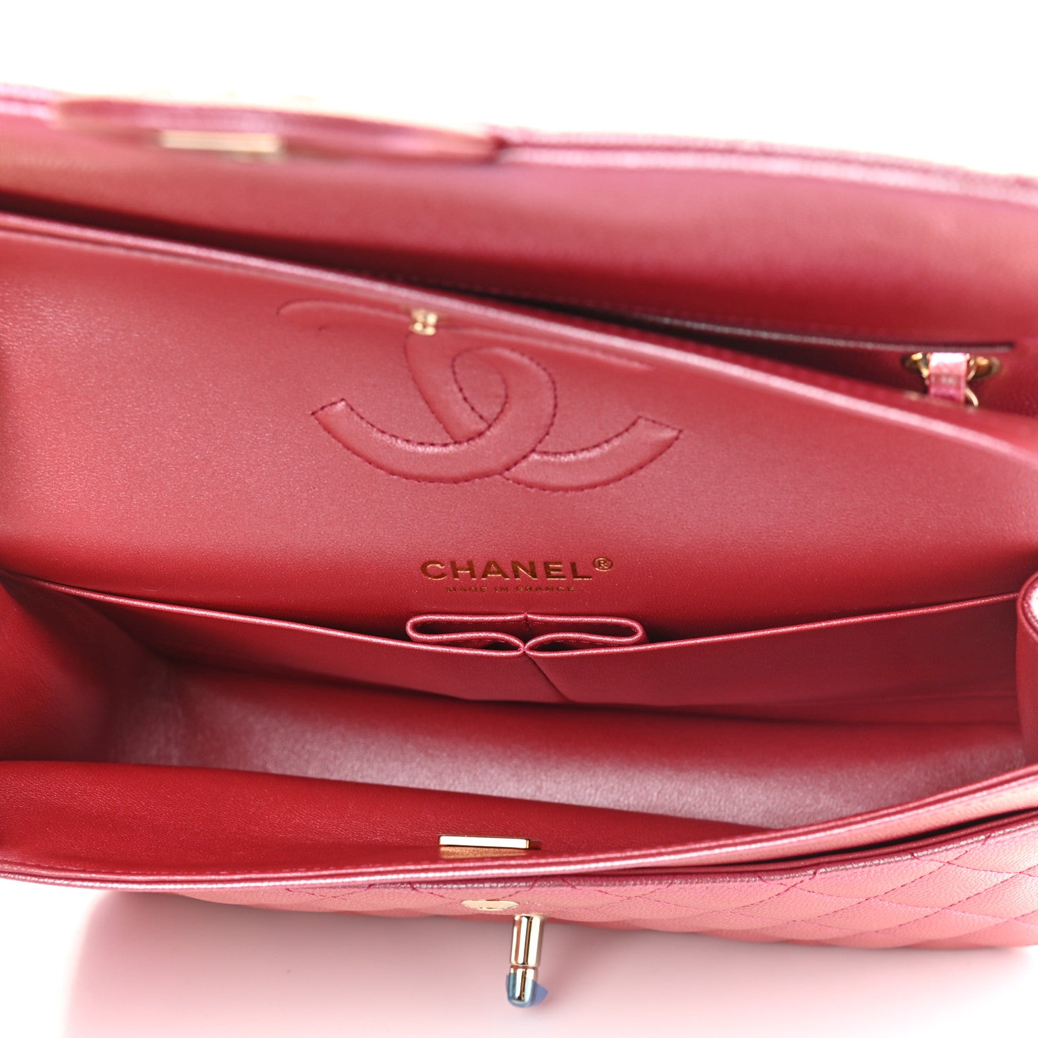 Chanel Iridescent Caviar Quilted Medium Double Flap Pink 4 of 8